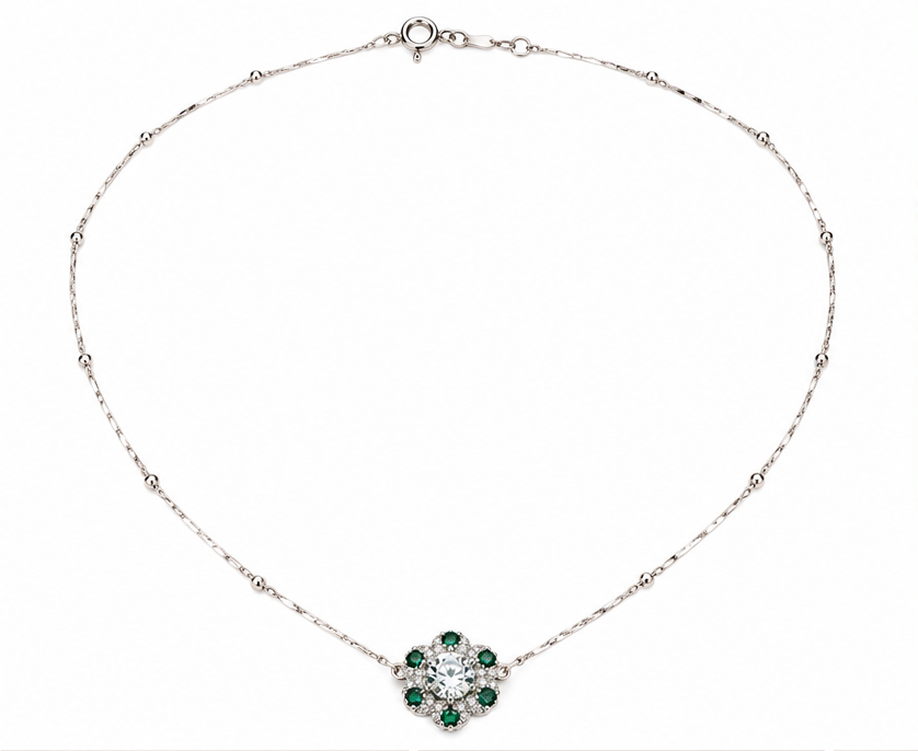 Green flower necklace