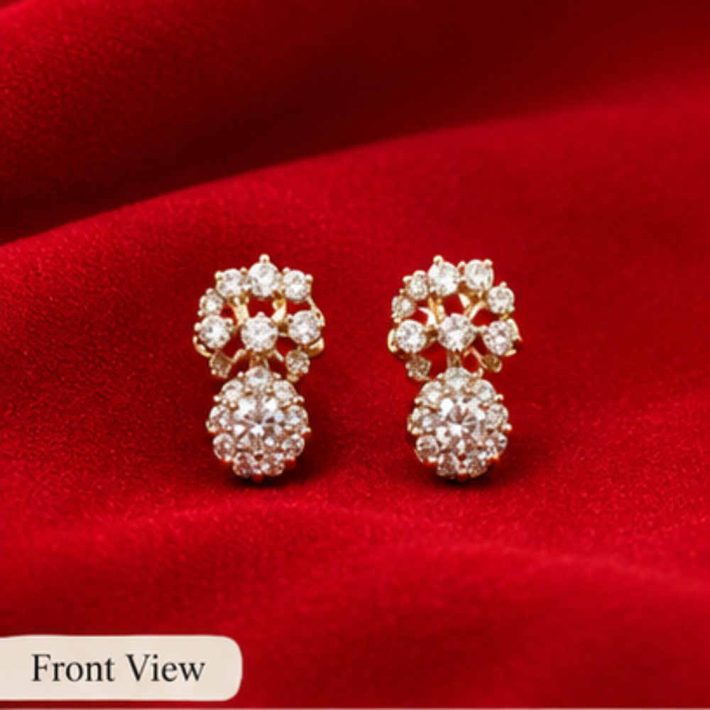 Classic Round Faceted Stud Earrings