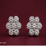 925 Sterling Silver Floral Cluster Stud Earrings – Sparkling Flower Design