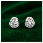 925 Sterling Silver Round Cluster Stud Earrings