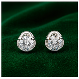 925 Sterling Silver Round Cluster Stud Earrings