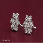 925 Sterling Silver Floral Cluster Stud Earrings – Sparkling Flower Design