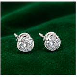 925 Sterling Silver Round Cluster Stud Earrings