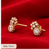 Classic Round Faceted Stud Earrings