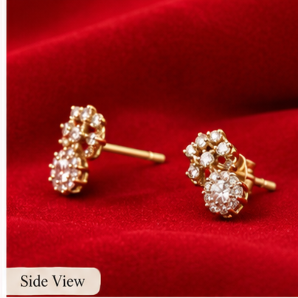 Classic Round Faceted Stud Earrings