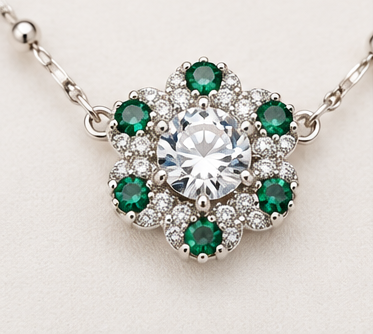 Green flower necklace