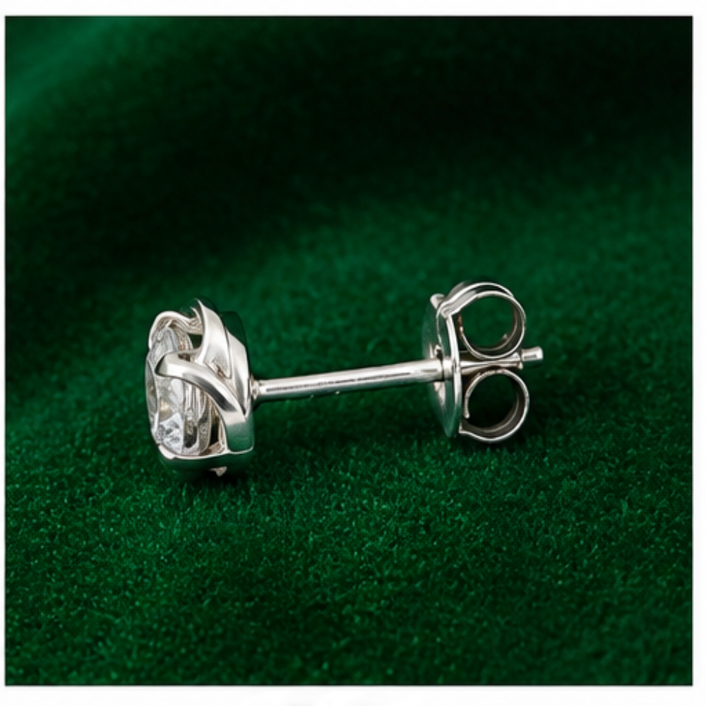 925 Sterling Silver Round Cluster Stud Earrings