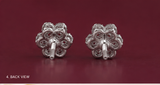925 Sterling Silver Floral Cluster Stud Earrings – Sparkling Flower Design