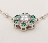 Green flower necklace