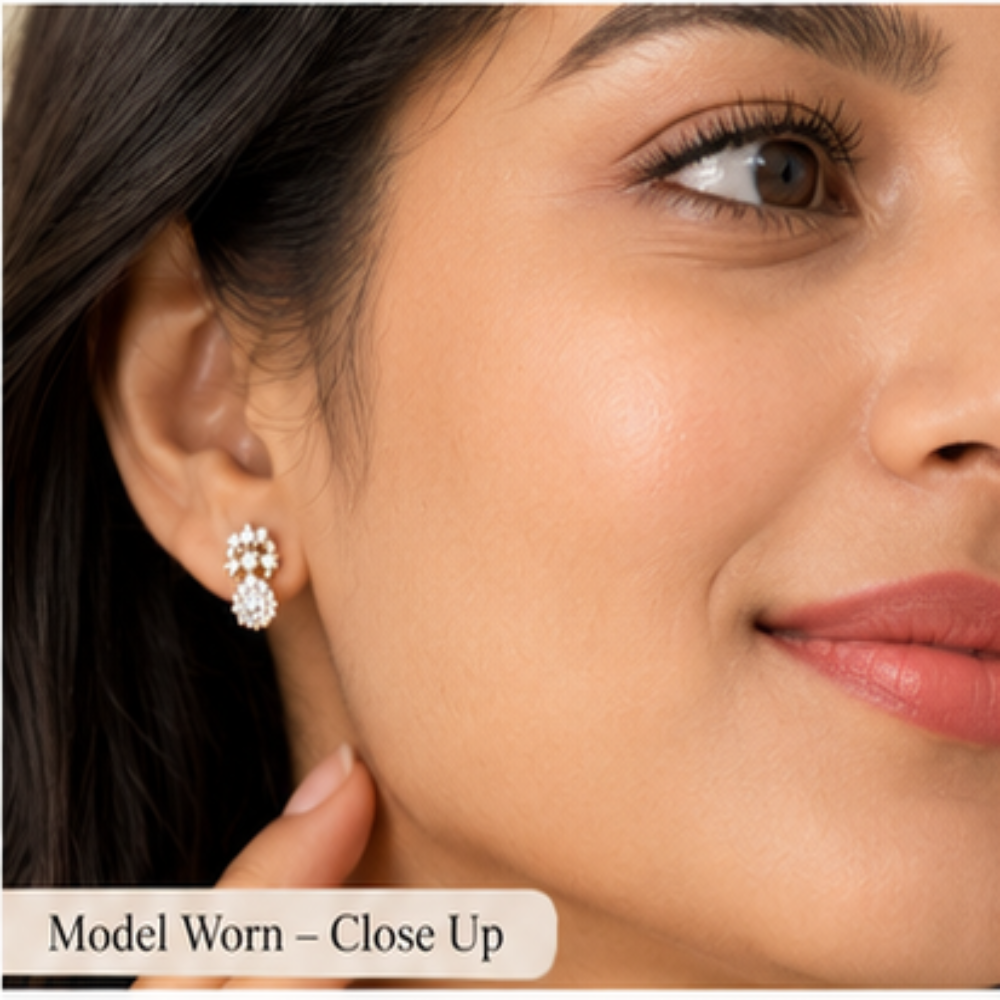 Classic Round Faceted Stud Earrings