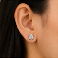 925 Sterling Silver Round Cluster Stud Earrings