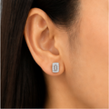 925 Sterling Silver Rectangular Stud Earrings