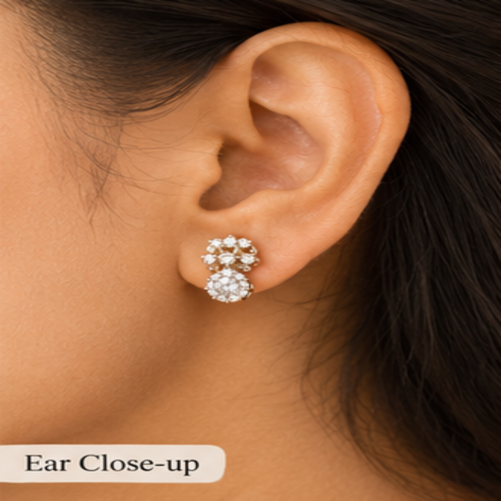 Classic Round Faceted Stud Earrings