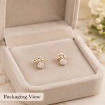 Classic Round Faceted Stud Earrings