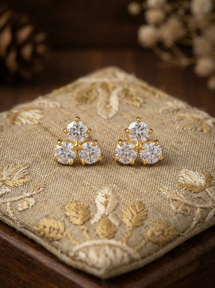 Three-tier Diamond Drop Earrings