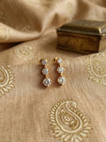 Elegant Crystal Leaf Gold Earrings