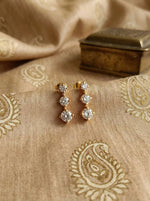 Elegant Crystal Leaf Gold Earrings