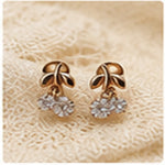 Elegant Floral Cluster Drop Stud Earrings