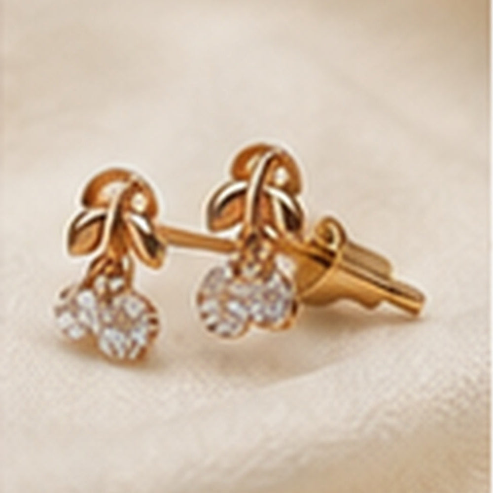 Elegant Floral Cluster Drop Stud Earrings