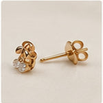 Elegant Floral Cluster Drop Stud Earrings