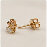 Elegant Floral Cluster Drop Stud Earrings