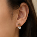 Elegant Floral Cluster Drop Stud Earrings