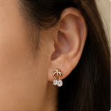 Elegant Floral Cluster Drop Stud Earrings