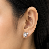 Classic Round Faceted Stud Earrings