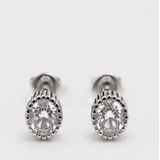 Classic Round Faceted Stud Earrings