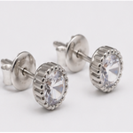 Classic Round Faceted Stud Earrings
