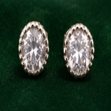 Classic Round Faceted Stud Earrings