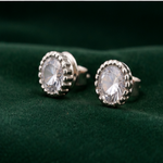Classic Round Faceted Stud Earrings